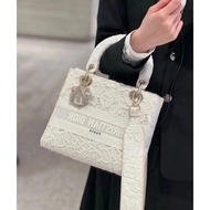 Ready Stock Dior D-lite Series Lace Embroidered Dior Bag Handbag Shoulder Bag Messenger Bag Dior Bag