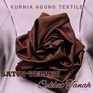 Kain Brokat Brukat Tile Bordir Warna COKLAT MAHOGANY Premium / Kain Tule Brokat kebaya Mewah