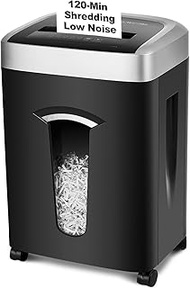 120-Minute Paper Shredder - 15-Sheet Capacity, 30L（7.9 Gallon） Bin, 58dB Quiet Operation, P4 Cross-C