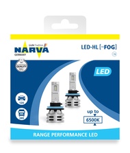 NARVA 12V & 24V Range Performance LED Headlight Bulb Set (H1/H3/H4/H7/H11/HB3/HB4/FOG/HIR2)