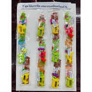 NO 5(12) MAINAN BORONG MURAH 12 PCS SATU PAPAN SET ALAT TULIS B DAMAN KEPING KAD BOLA STICKER LABUBU