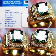 Diamond Green Blue Moisanite Grade AAAAA Gemstone Rises DS + Memo ACC Lab