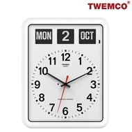 TWEMCO Quartz Automatic Calendar Wall Clock White