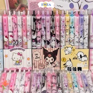 EWEA 6Pcs Gel Pens, Kuromi 0.5mm Black Press Pen, Refill Sanrio Melody Cartoon Stationery Supplies Gift
