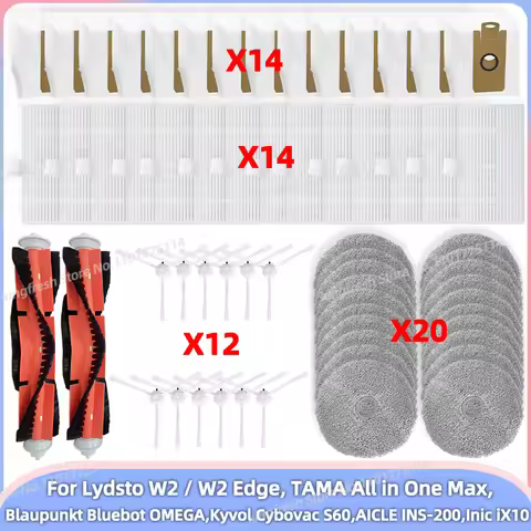Fit For Lydsto W2 / W2 Edge, TAMA All in One Max, Blaupunkt Bluebot OMEGA, Inic iX10 Robot Vacuum Pa