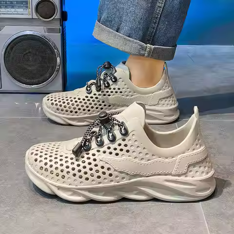 Rubber Sole Height Increasing Grey Boots Woven Sports Shoes For Men's Sneakers Teniss Scarp Real Sho