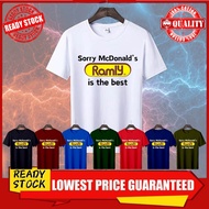 🔥Premium Cotton🔥 RAMLY BURGER MCD TSHIRT 100% Cotton Baju Lelaki & Perempuan Unisex Round neck Short