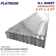 ⊖ ▥ ☈ □ 유 3FT x 4FT | GI CORRUGATED SHEET | Yero  Galvanized Iron Roofing | 0.4MM  0.5MM