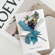 Flora Flower乾燥花卡片-藍白色系