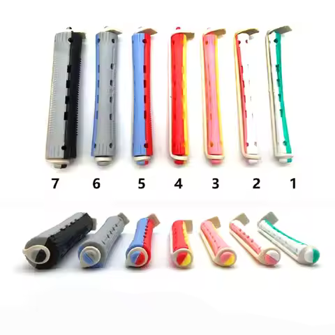 New 12 pcs Salon Rubber Band Hair Rollers Set Cold Perm Rods Curler Bars Hair Clip Curling Fluffy Wa