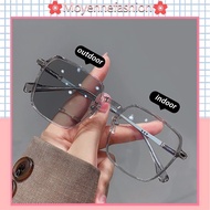Korean fashionable women's square glasses with anti blue light slimming and color changing large fra