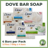 Original Dove Bar Soap 106g x 4 bars - Imported from USA