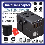 PD65W Universal Adapter USB-C Travel International Adapter Plug Universal Adapter Charger Travel Ada