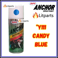 Y111* Y111 CANDY BLUE DPI Anchor Yamaha Motorcycle 400ml Spray Paint / Cat Sembur / Cat Motosikal