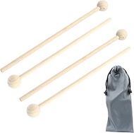 Luomorgo 4 Pcs Wood Xylophone Mallets, Glockenspiel Mallets Bell Mallets Percussion, 8 Inch Drumsticks for Bell, Chime, Tongue Drum Mallets with a Storage Bag