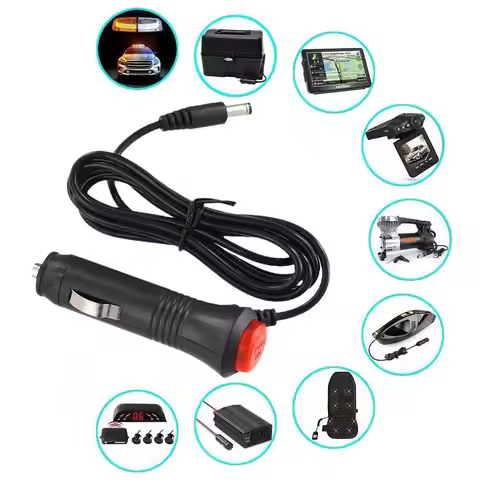 12V Car Cigarette Lighter Plug Cable 12V 3A Fuse Plug Connector Charging Cable Adapter For Car Acces