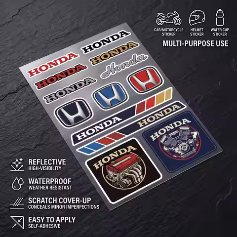 FOR HONDA HRC Long Lasting Waterproof Reflective Sticker Scratch Conceal Fit Motorcycle Car Helmet F