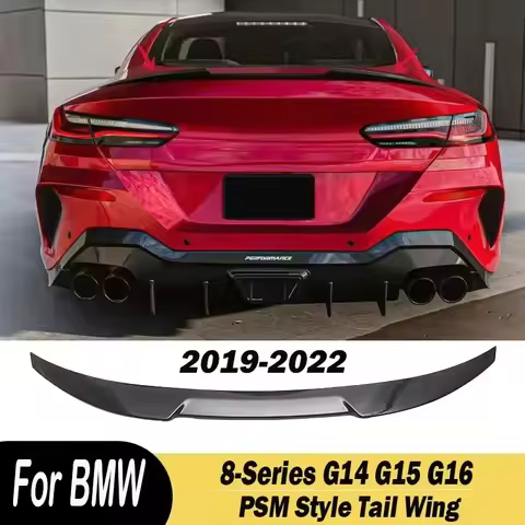 PSM Style Tail Wing Rear Trunk Spoiler Tail Wing Lip Spoilers For BMW 8-Series G14 G15 G16 2019 2020