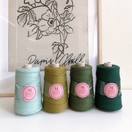 Macrame 染色單股棉繩 3mm 薄荷藍/草綠/墨綠/聖誕綠