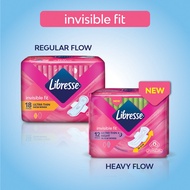 LIBRESSE Invisible Fit Ultra Thin 24cm Wings 18Pads/Libresse Pantyliner 28.5cm 12 pads
