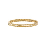 Van Cleef & Arpels Gold and Diamond Perlée One Row Medium Model Bangle Bracelet