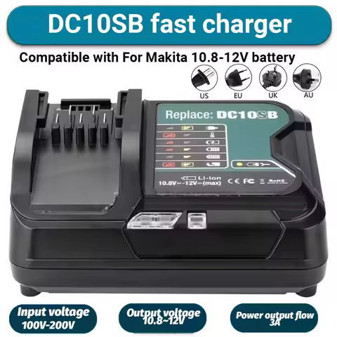DC10SB Fast Charger is Suitable For Makita Power Tools DC10WD10.8-12V lithium Battery