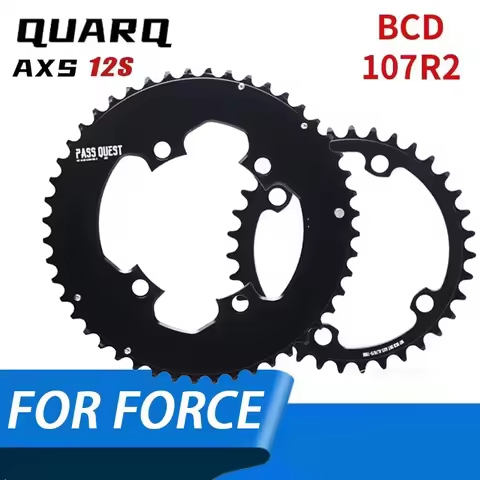 PASS QUEST 107 bcd chainring 2X Double Chain ring with 4 bolts For SRAM FORCE Quarq Power Meter AXS 