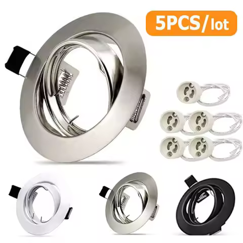 LED Downlights Frame Round Fixture Adjustable Downlight Led Holders Cutout for MR16 GU10 Bulb Holder