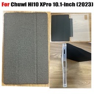 For Chuwi Hi10 XPro 10.1-inch 2023 Fashion Gray Cloth Pattern Soft Silicone Tablet Case Chuwi Hi10 X