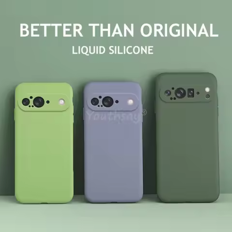 For Google Pixel 9 Pro XL Case Liquid Silicone Pixel 9 Pro XL Cover TPU Soft Rubber Protector Phone 