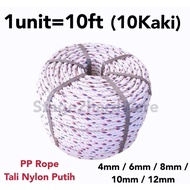 PP ROPE / TALI PP NYLON PUTIH / Nylon Rope / Tali Plastic / Tali Putih / Tali Nylon / 4mm 6mm 8mm 10