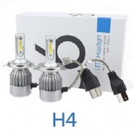 J21006 Car Headlight LED C6 H4 COB 2 Pcs White 6000K