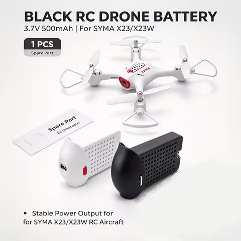 1PCS 3.7V 500mAh X23 Drone Battery Black White Optional For SYMA X23 X23W RC Quadcopter Spare Replac