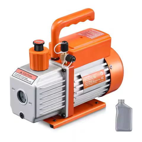 SucceBuy Vacuum Pump & Oil Bottle 3.5CFM/4CFM/5CFM 1-Stage or 6CFM 9CFM 2-Stage, R134a R22 R410a Sys