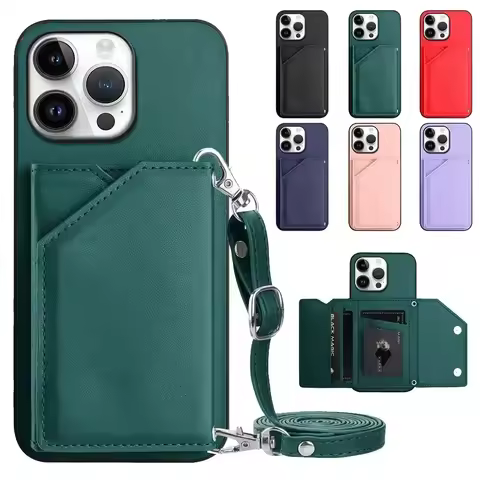 Crossbody Lanyard Necklace Wallet Leather Case For Moto Edge 50 Ultra Fusion Neo Pro G35 G45 G55 G85