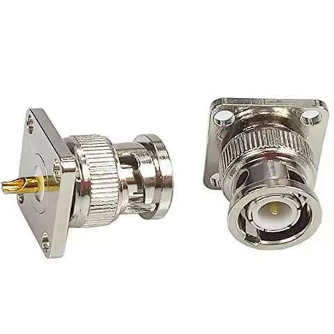 RF Coaxial 50ohm BNC Q9 Male/ Female Square Flange Coaxial analog signal connector