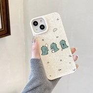 Goodcase🔥Ready Stock🔥iPhone case Compatible For IPhone 11 14 7Plus XR X 12 13 Pro Max 15PRO MAX 14 7 8 6s 6 Plus XS Max SE 2020 Cute Dinosaur Pattern co-friendly biodegradable wheat Tpu Phone Case Soft Protective Cover