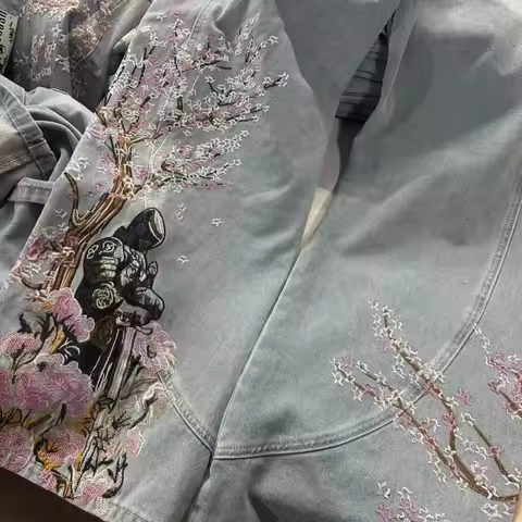 Vescartes Blossom Y2k Jeans High Waisted Baggy Straight Denim Pant Streetwear Jean Heavy Industry Ja