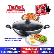 Tefal Cook Easy Non Stick Wok With Glass Lid Wokpan (36cm) B5039295