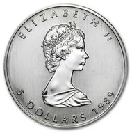 加拿大1988【九】楓葉銀幣1盎司31.1克純銀9999原廠5412