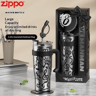 ZIPPO Tumbler Insulated Straw Cup Black 1250ml Large Capacity v Home & Living Series Straw Insulated