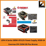 LEPA N Series 500W ATX12V Power Supply, N500-SA / Enermax EFX 250W 80 Plus Bronze Flex ATX IPC Power