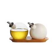 英國Rayware簡約風格廚房玻璃 陶瓷二合一調味油罐/油瓶禮盒組