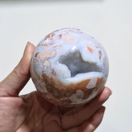 Sakura Agate Cherry Blossom Agate Ball Ornament decoration 69mm 樱花玛瑙球 摆件