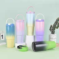 Summer TUMBLER JUMBO 900ml Capacity Equipped With VIRAL Gradation Color HANDLE FREE Straw