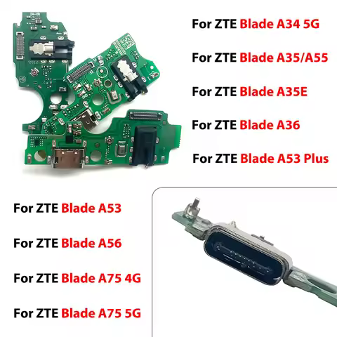For ZTE A72 5G Blade A34 5G A35 A55 A35E A36 A53 Plus A56 A75 4G USB Charging Dock Socket Port Conne