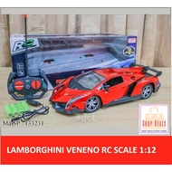 Lamborghini Veneno RC Remote Control Car Scale 1:12 Striking Red Colour Mainan Budak Kereta Kawalan Jauh