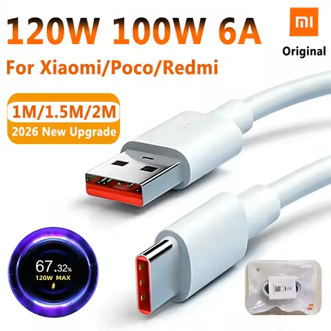 Original XIAOMI Redmi 120W 6A Type C Cable 90W 67W Turbo Charger Cabel Wire 33W Xiaomi 17 15 15t 14 