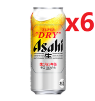 [新日期] Asahi朝日 Super Dry 極泡罐 "啤酒杯" 生啤酒 (巨罐裝) 485ml*6罐 [平行進口] 6091