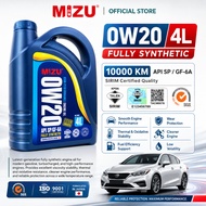 MIZU 0W20 Fully Ester Synthetic Oil - 4L - SIRIM [ API SP / GF-6A ] minyak pelincir all car perodua 